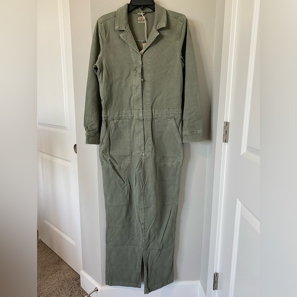 Faherty Overland Long Sleeve Organic Cotton Blend Twill Jumpsuit - Picture 6 of 13